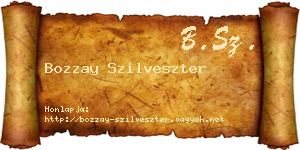 Bozzay Szilveszter névjegykártya